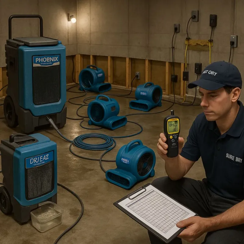 Structural Drying and Dehumidification process in Sarasota Springs, FL